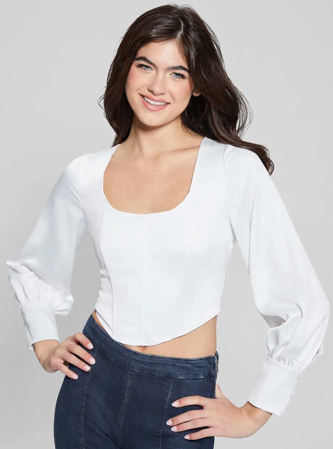 White Isabel Corset Top Guess