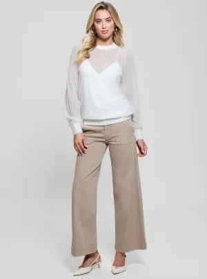 White Izabella Knit Top Guess