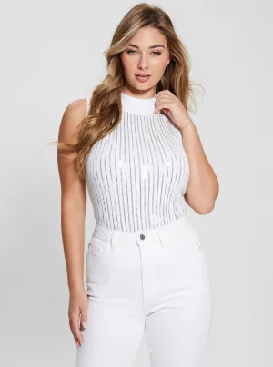 White Vivian Short Sleeve Top Guess