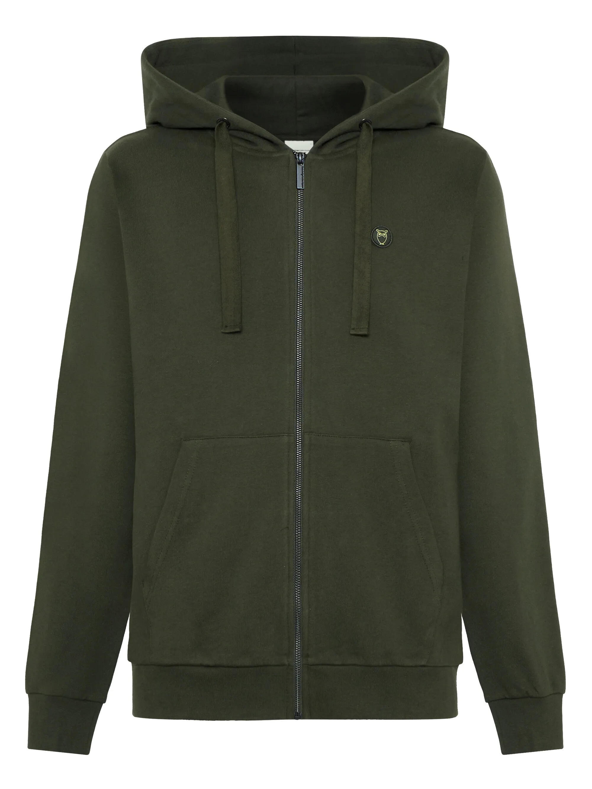 Zip hood kangaroo badge sweat - Forrest Night Knowledge Cotton